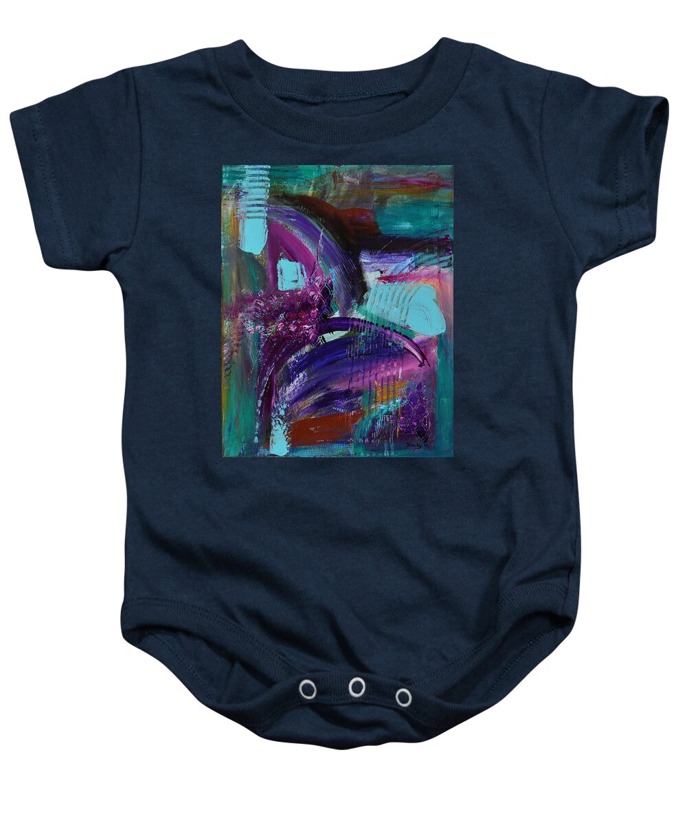 Modern Baby Onesie featuring the painting Rhapsody In Raspberry by Donna Blackhall