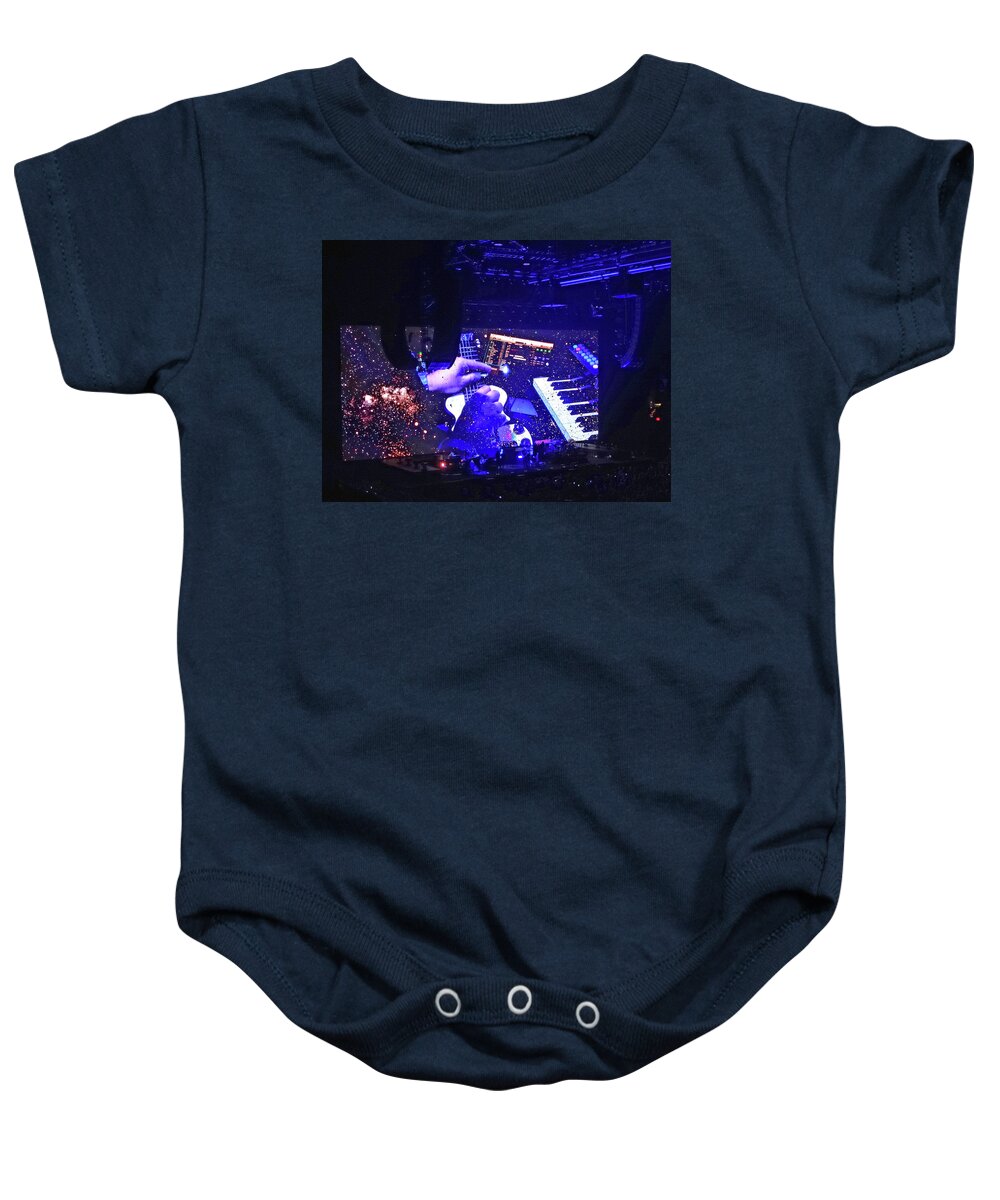 Roger Waters Baby Onesie featuring the photograph Roger Waters 2017 Tour - Breathe Reprise by Tanya Filichkin