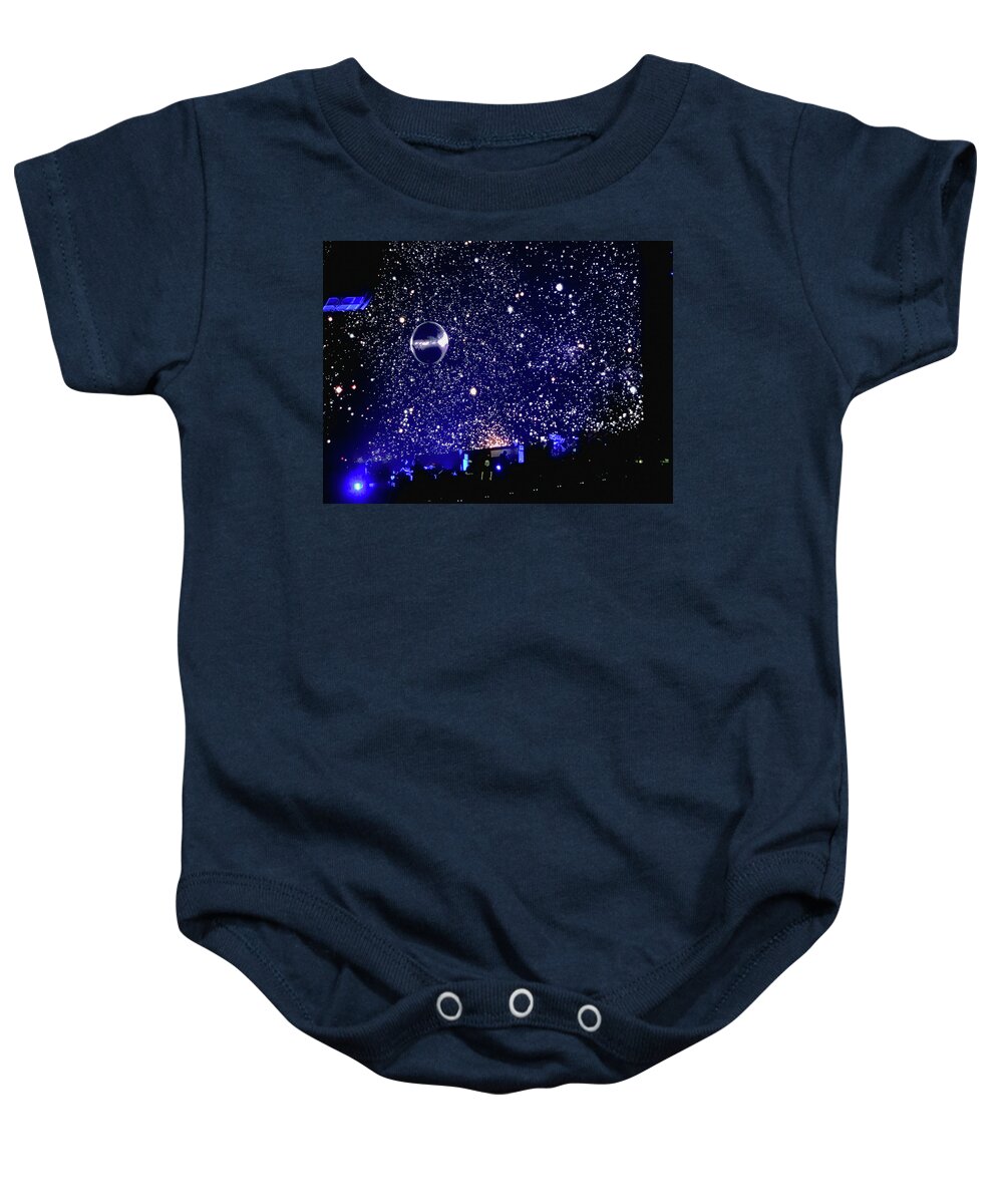 Roger Waters Baby Onesie featuring the photograph Roger Waters Tour 2017 - When We Were Young by Tanya Filichkin