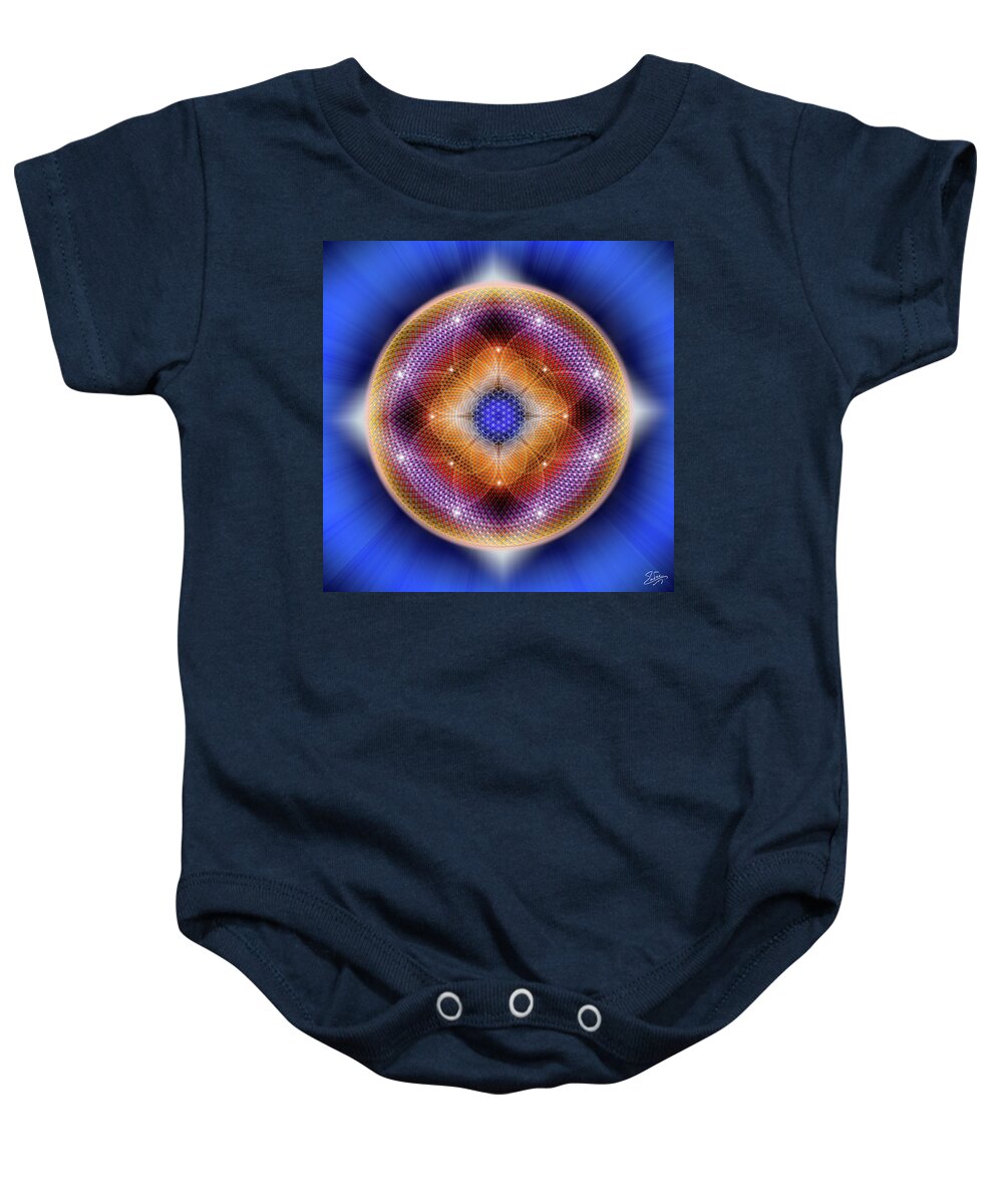 Endre Baby Onesie featuring the digital art Sacred Geometry 712 by Endre Balogh