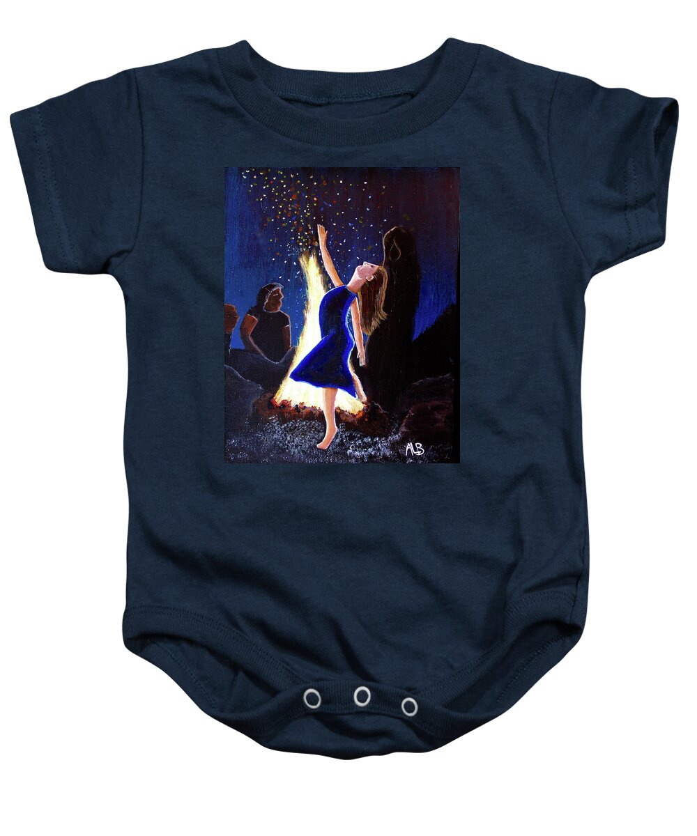 Painting Baby Onesie featuring the painting Setting on fire by April Burton