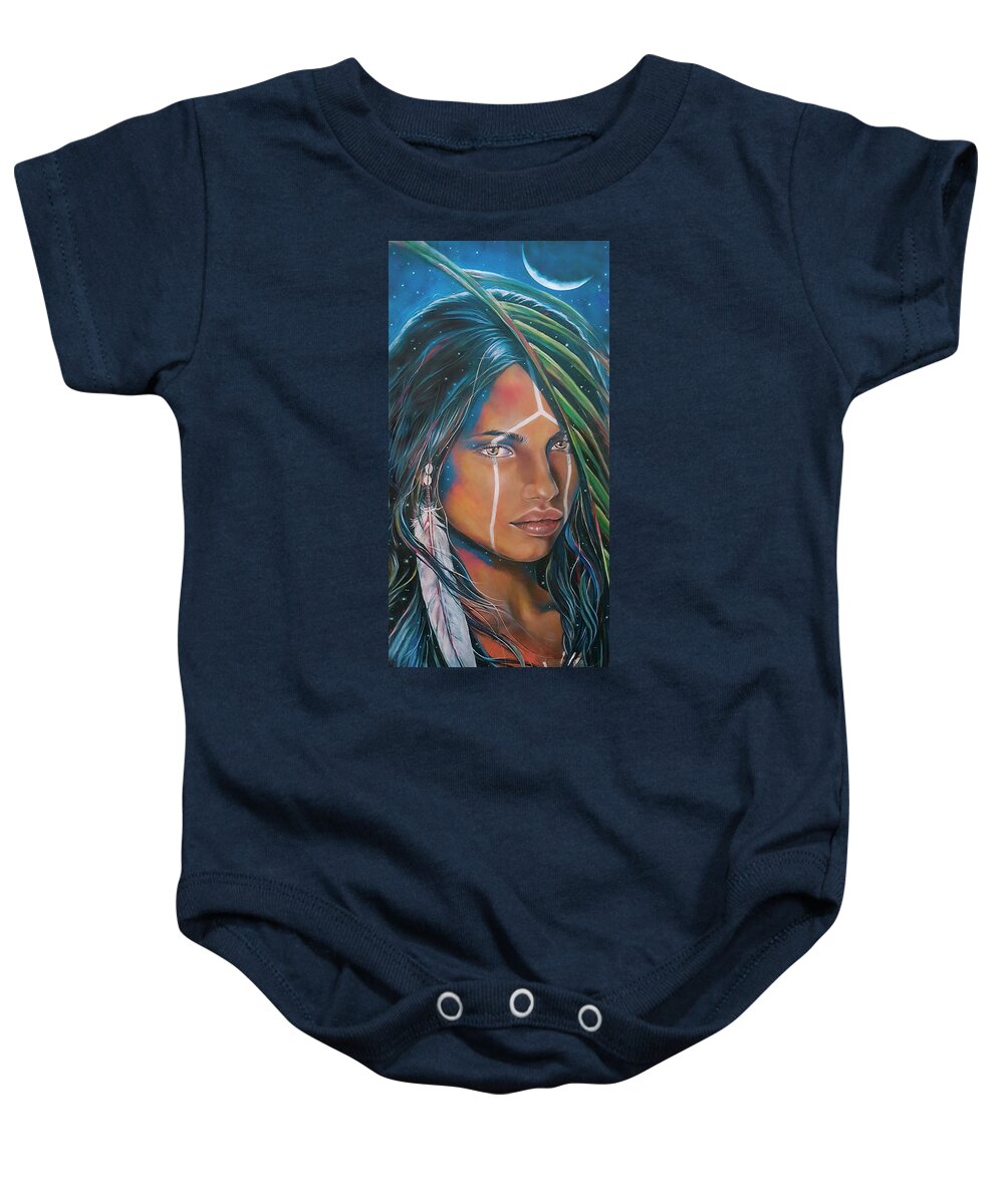 Emotional Baby Onesie featuring the painting Shamanic Feelher by Robyn Chance