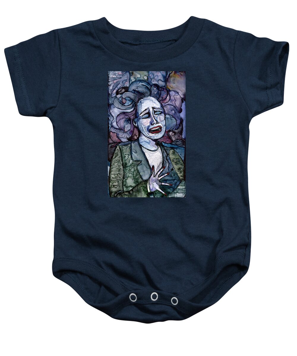 Sing Baby Onesie featuring the painting Singing Lady-Blues by Amy Stielstra