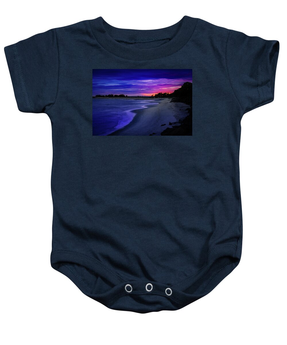 Jersey Shore Baby Onesie featuring the photograph Slow Waves Erupting Clouds by Mark Rogers