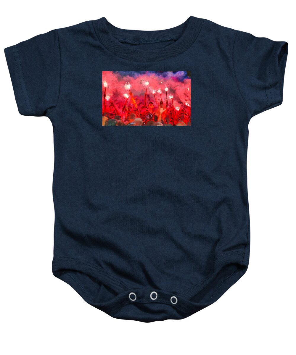 Soccer Fans Baby Onesie featuring the digital art Soccer Fans Pictures by Caito Junqueira