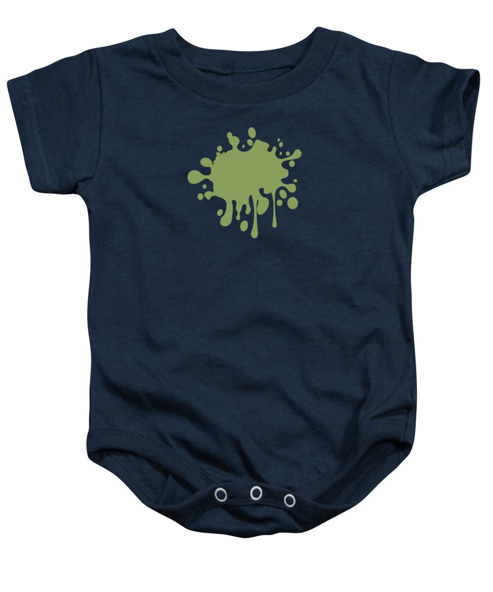 Solid Colors Baby Onesie featuring the digital art Solid Moss Green Color by Garaga Designs