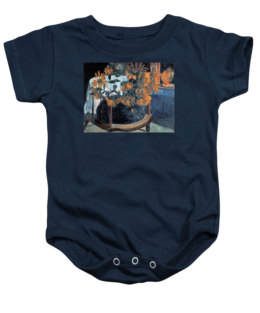 Sunflowers Baby Onesie featuring the painting Sunflowers, 1901 by Paul Gauguin by Paul Gauguin