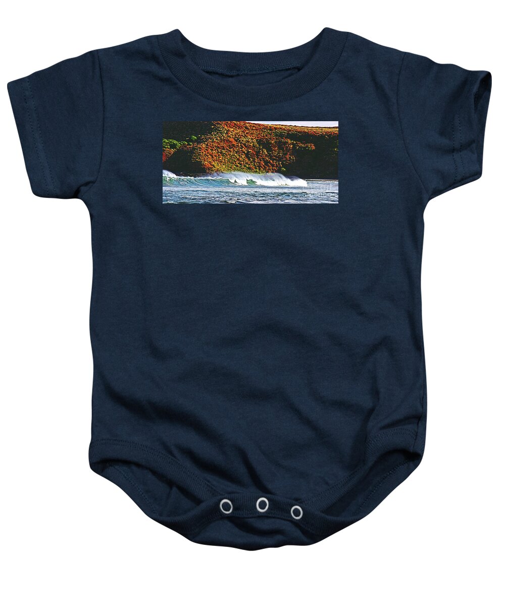 Surfing The Island Baby Onesie featuring the photograph Surfing the Island by Blair Stuart