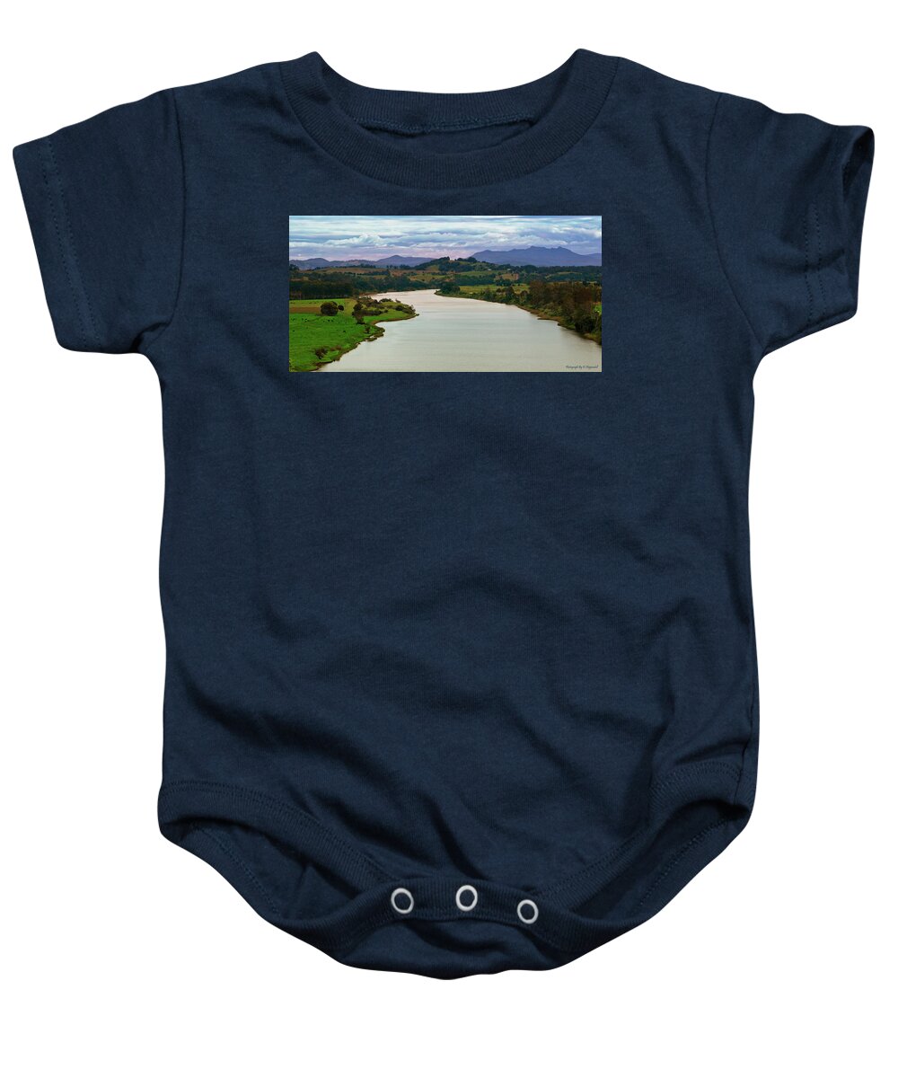Taree Lookout Australia Baby Onesie featuring the digital art Taree lookout 0676 by Kevin Chippindall