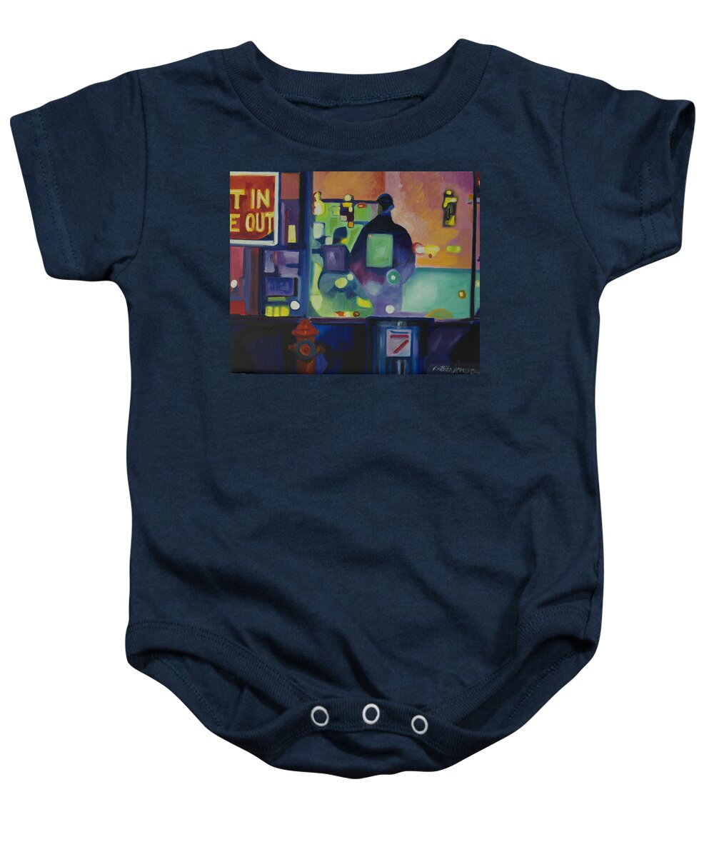 Abstract Baby Onesie featuring the painting Ten Minutes by Patricia Arroyo