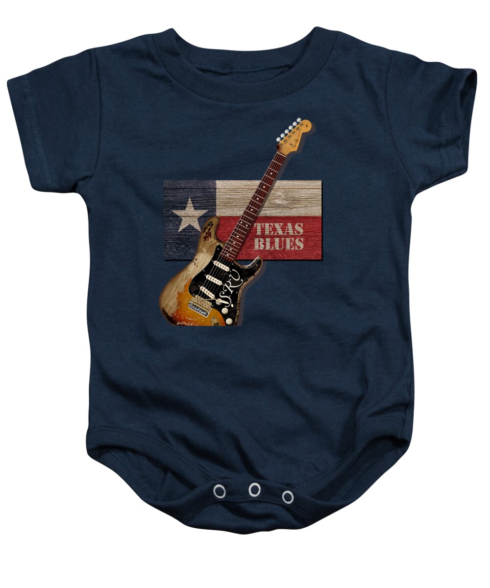 Texas Baby Onesie featuring the digital art Texas Blues Shirt by WB Johnston