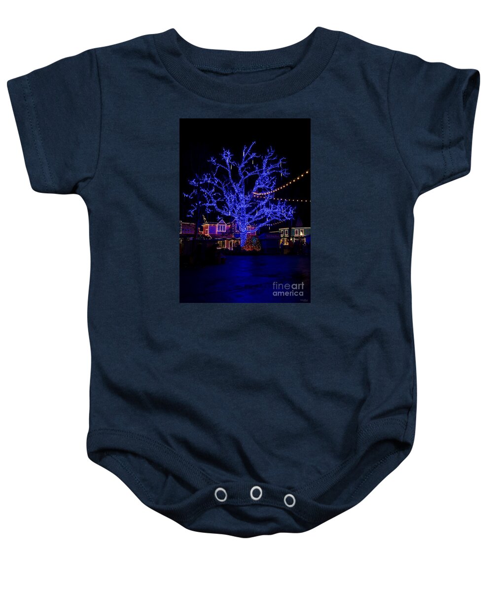 America Baby Onesie featuring the photograph The Blue Tree by Jennifer White