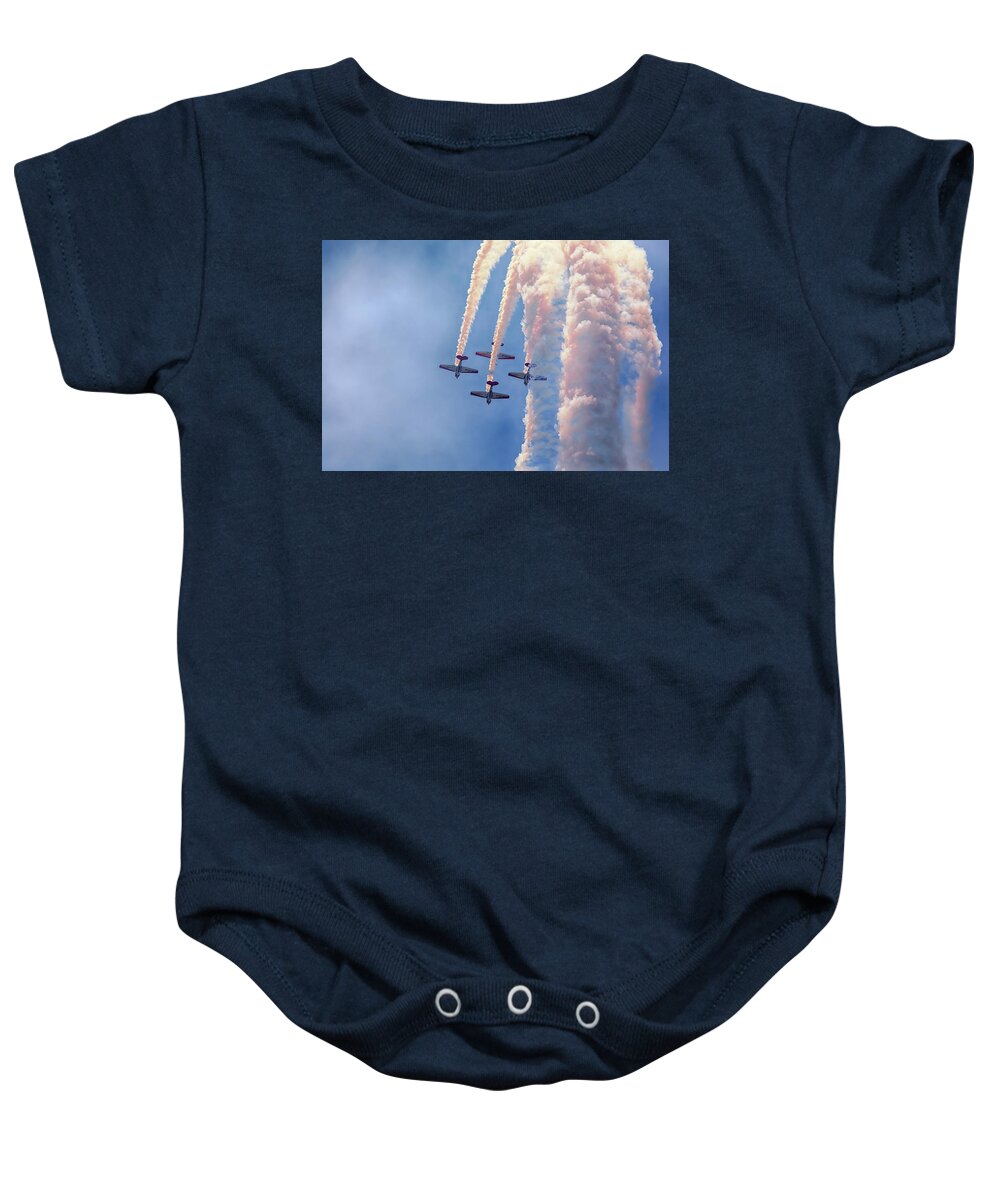 Aeroshell Baby Onesie featuring the photograph The Dive by Susan Rissi Tregoning