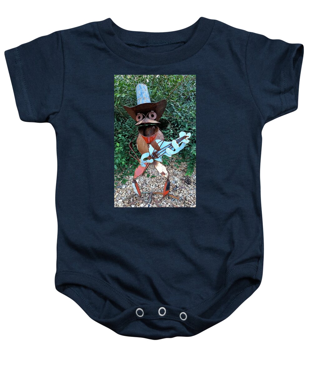 United States Baby Onesie featuring the photograph The Guitar Man by Joseph Hendrix