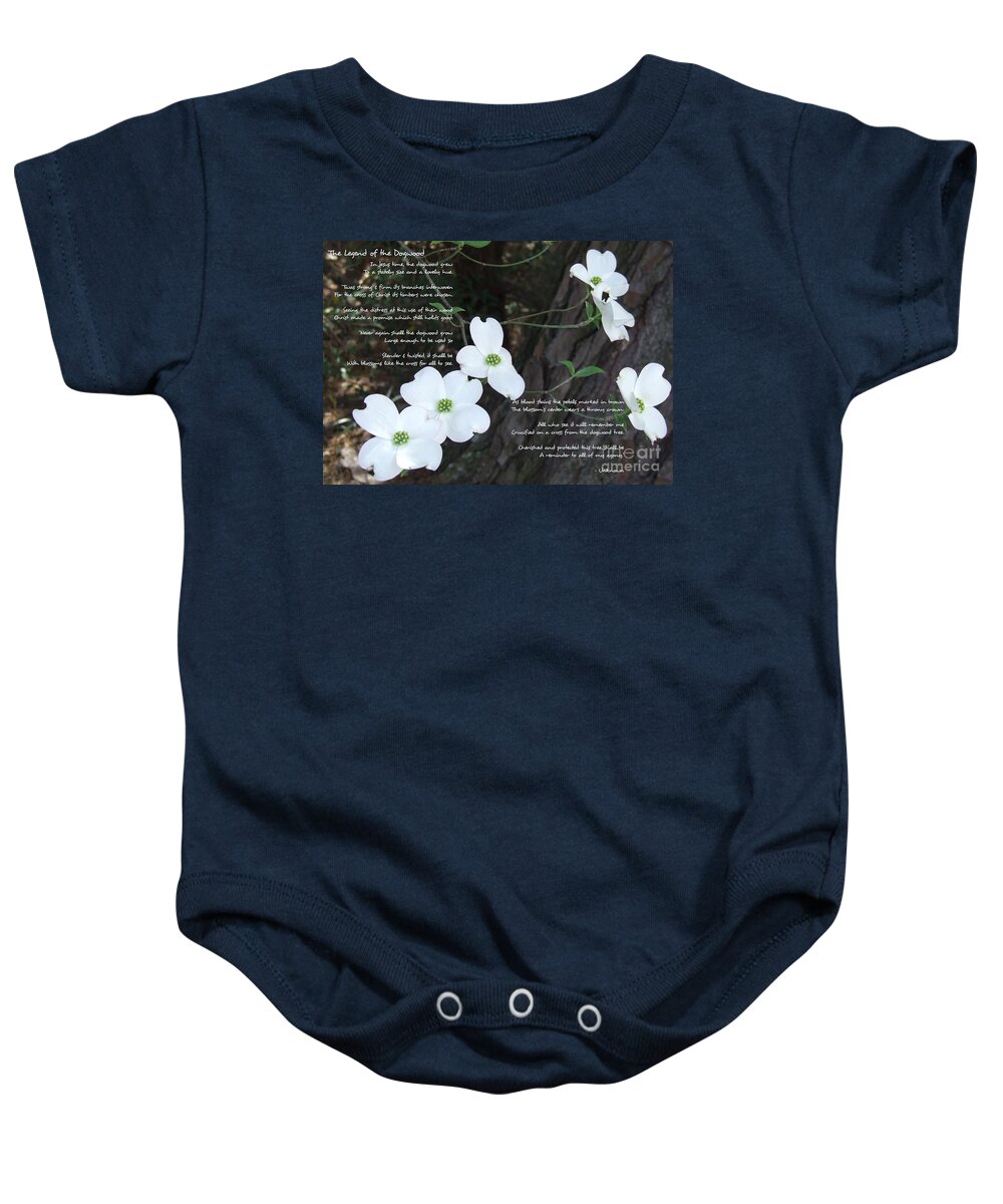 Dogwood Baby Onesie featuring the photograph The legend of the Dogwood by Andrea Anderegg