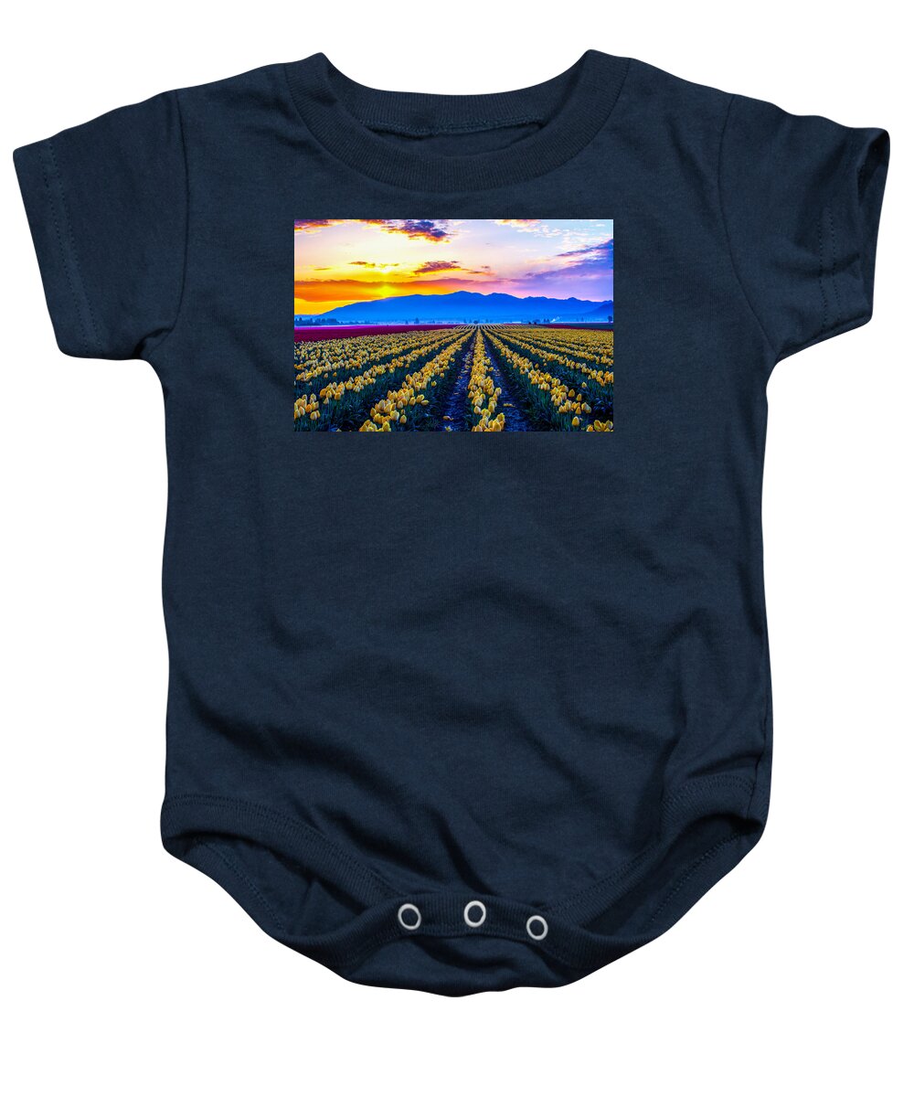 Tulip Baby Onesie featuring the photograph Tulip in Dawn by Hisao Mogi