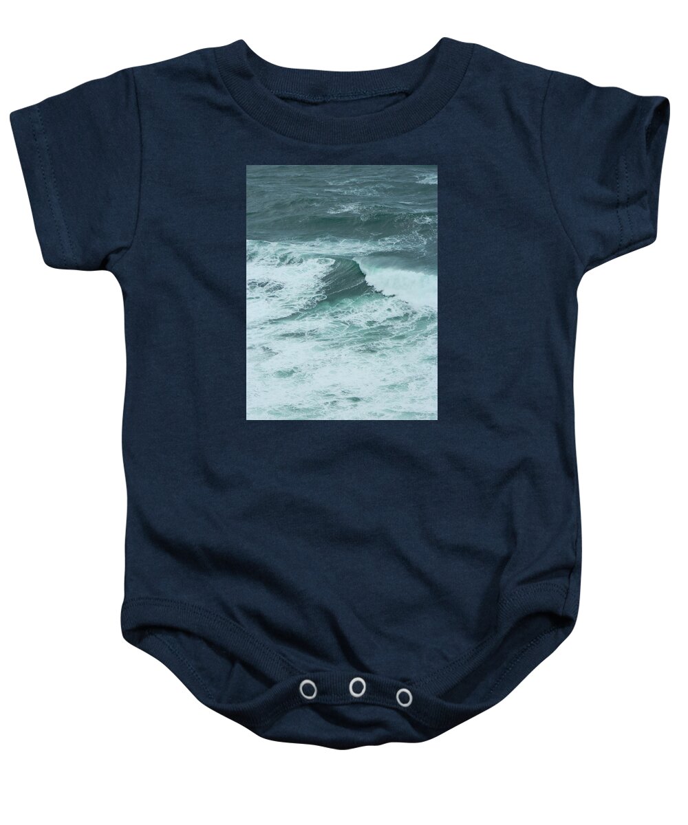 Oregon Baby Onesie featuring the photograph Unusual Green Wave Vertical by Gallery Of Hope 