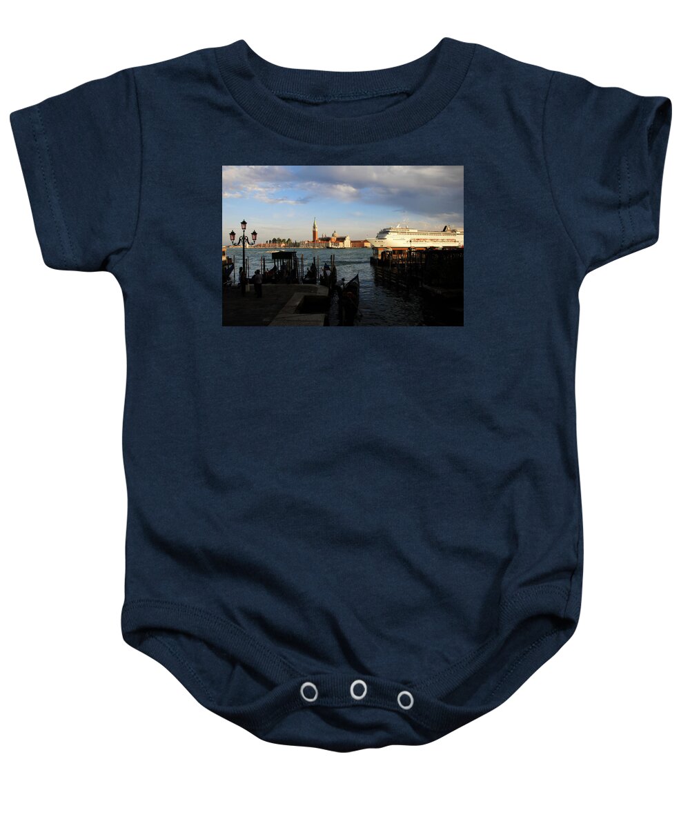 Venice Baby Onesie featuring the photograph Venice Cruise Ship by Andrew Fare
