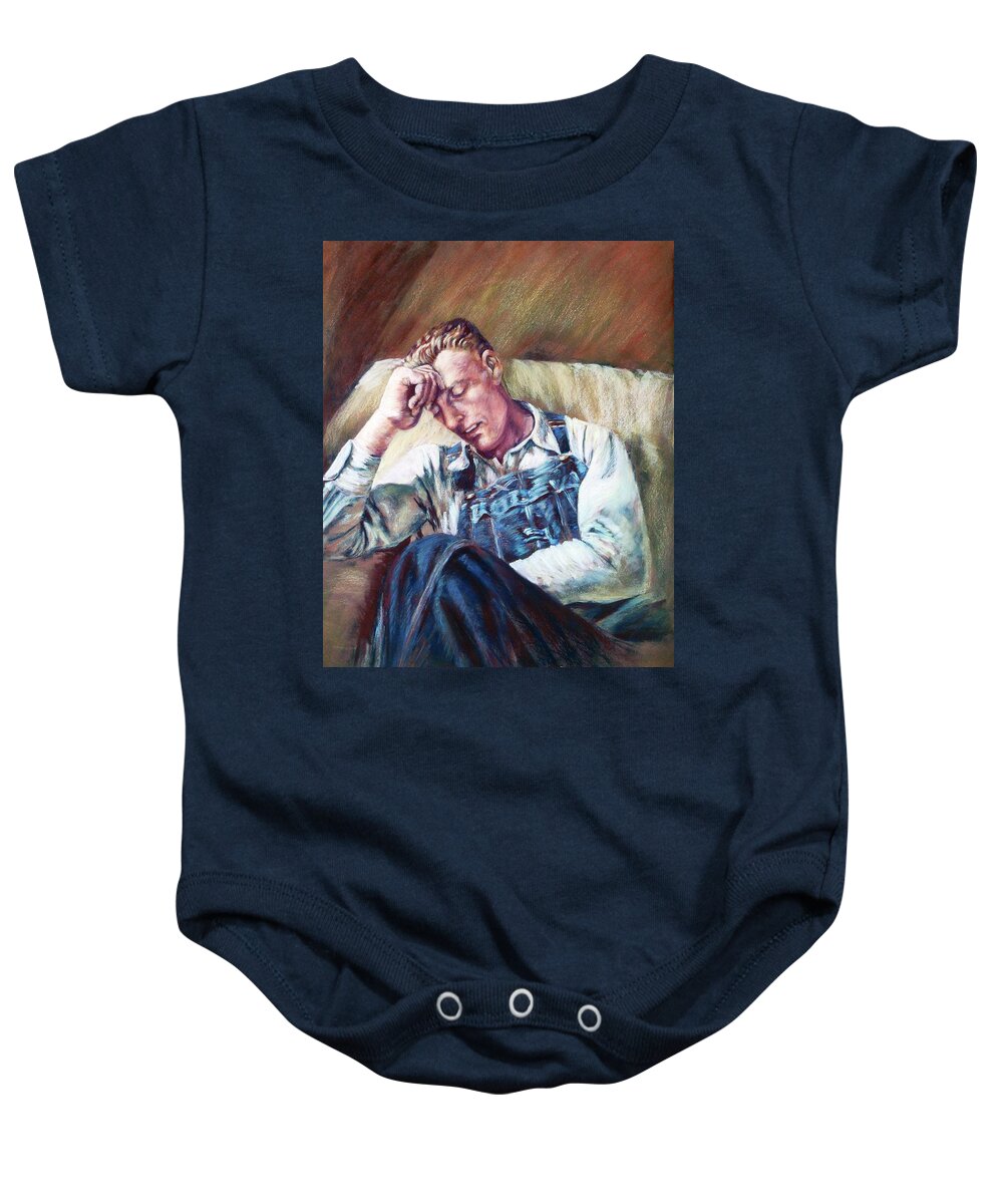 Portrait Baby Onesie featuring the pastel Wallace Copley by Diana Colgate