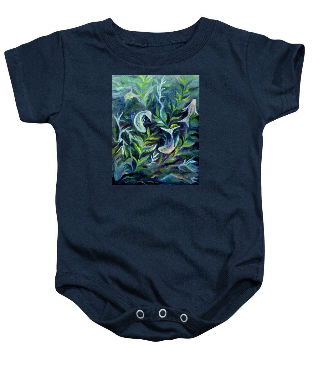 Fishes Baby Onesie featuring the painting Water by FT McKinstry