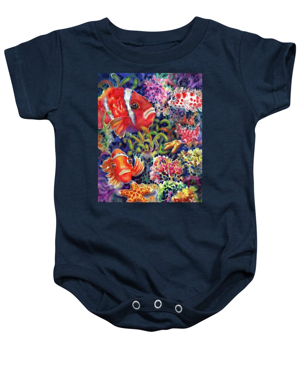 Watercolor Baby Onesie featuring the painting Where's Nemo by Ann Nicholson