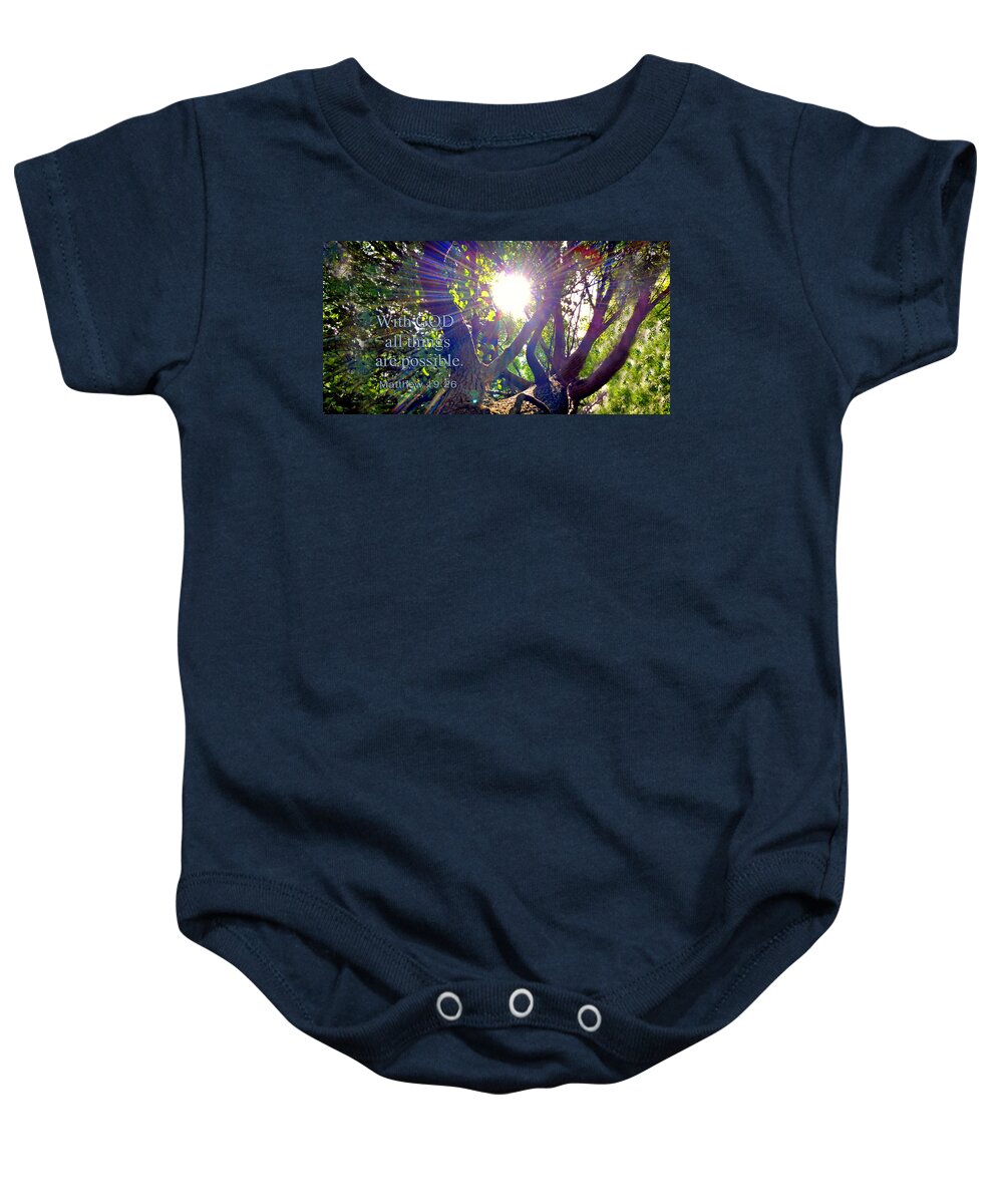 Landscape Baby Onesie featuring the photograph With God all things are possible Two by Morgan Carter