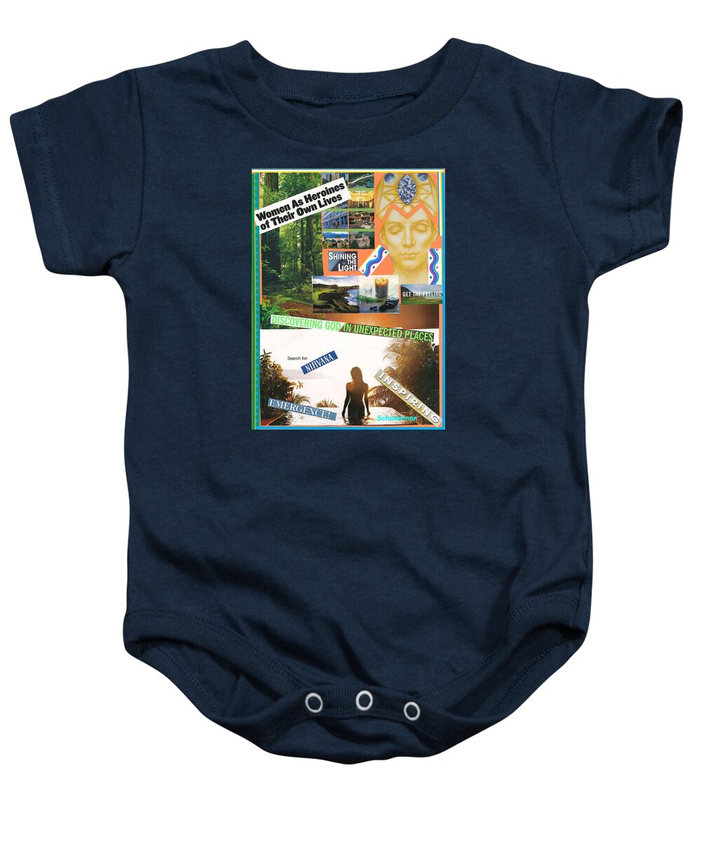 Collage Art Baby Onesie featuring the mixed media Woman As Inspiration by Susan Schanerman