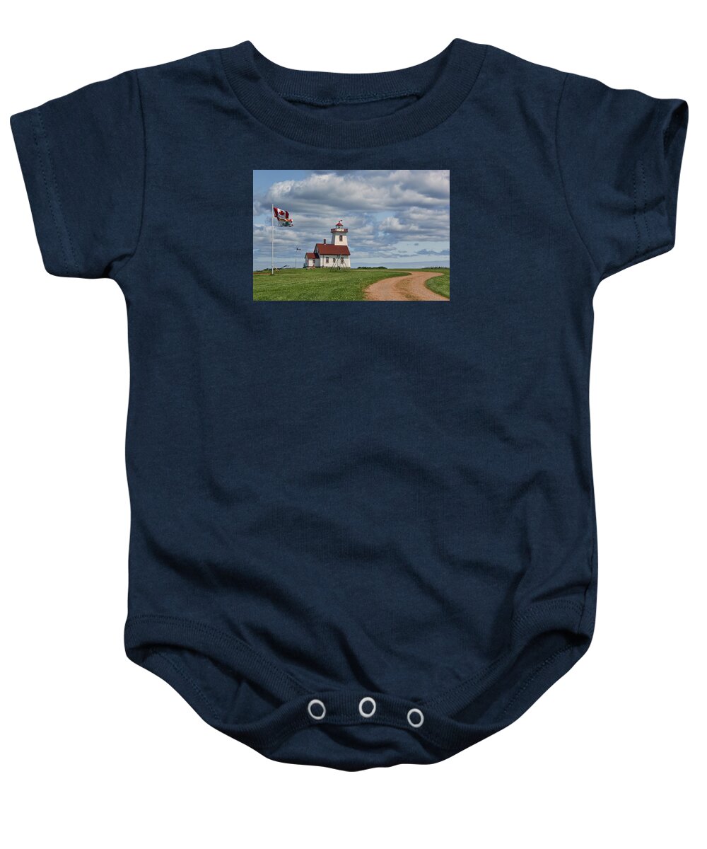 Prince Edward Island Baby Onesie featuring the photograph Wood Islands Lighthouse - 2 - PEI by Nikolyn McDonald