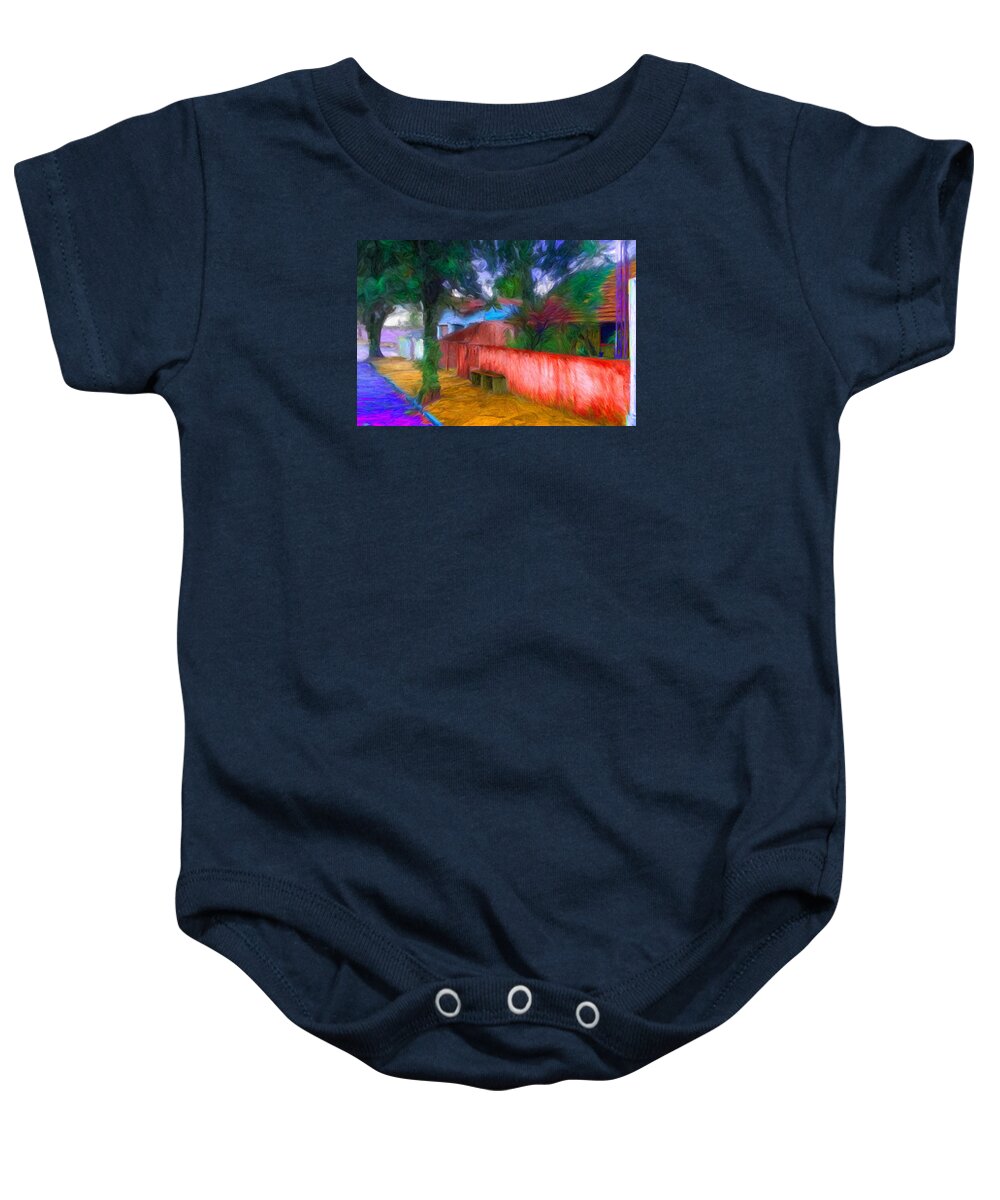 Homes Baby Onesie featuring the digital art Wood Plank House in Rebelshire by Caito Junqueira