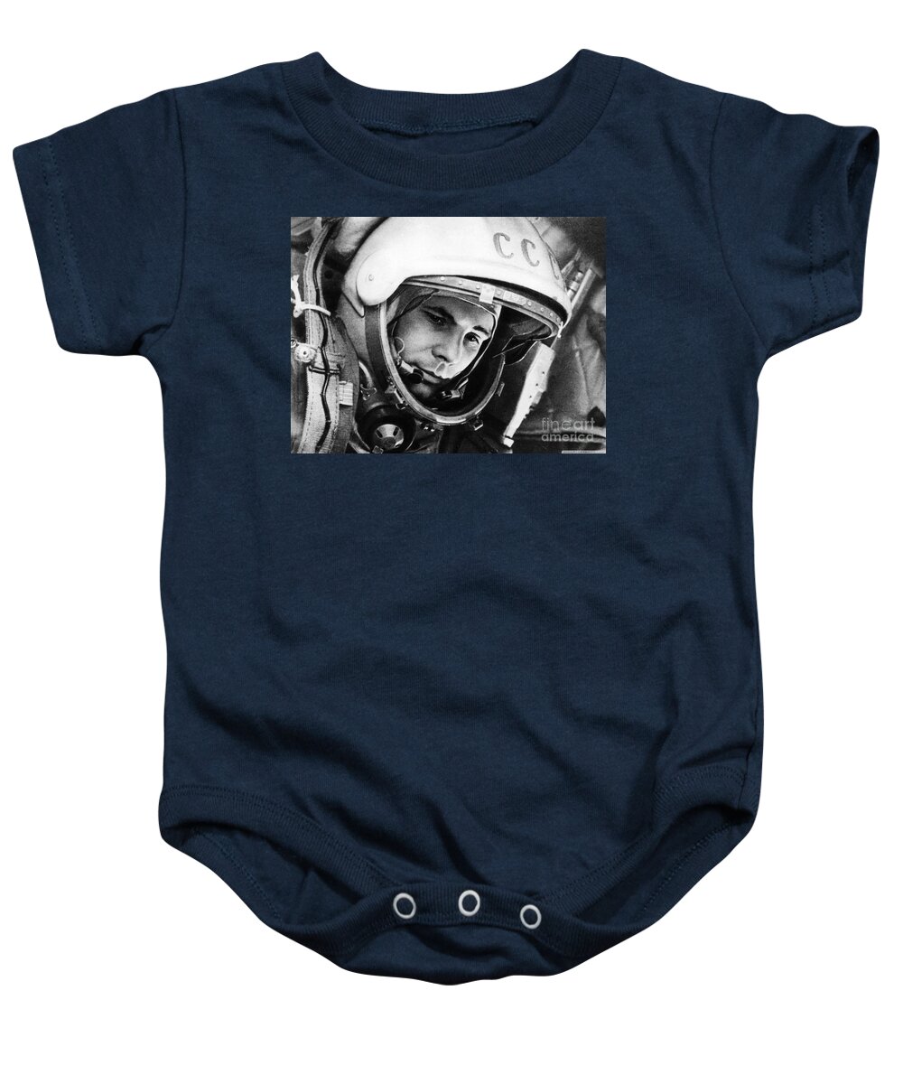 Science Baby Onesie featuring the photograph Yuri Gagarin, Soviet Cosmonaut by Science Source