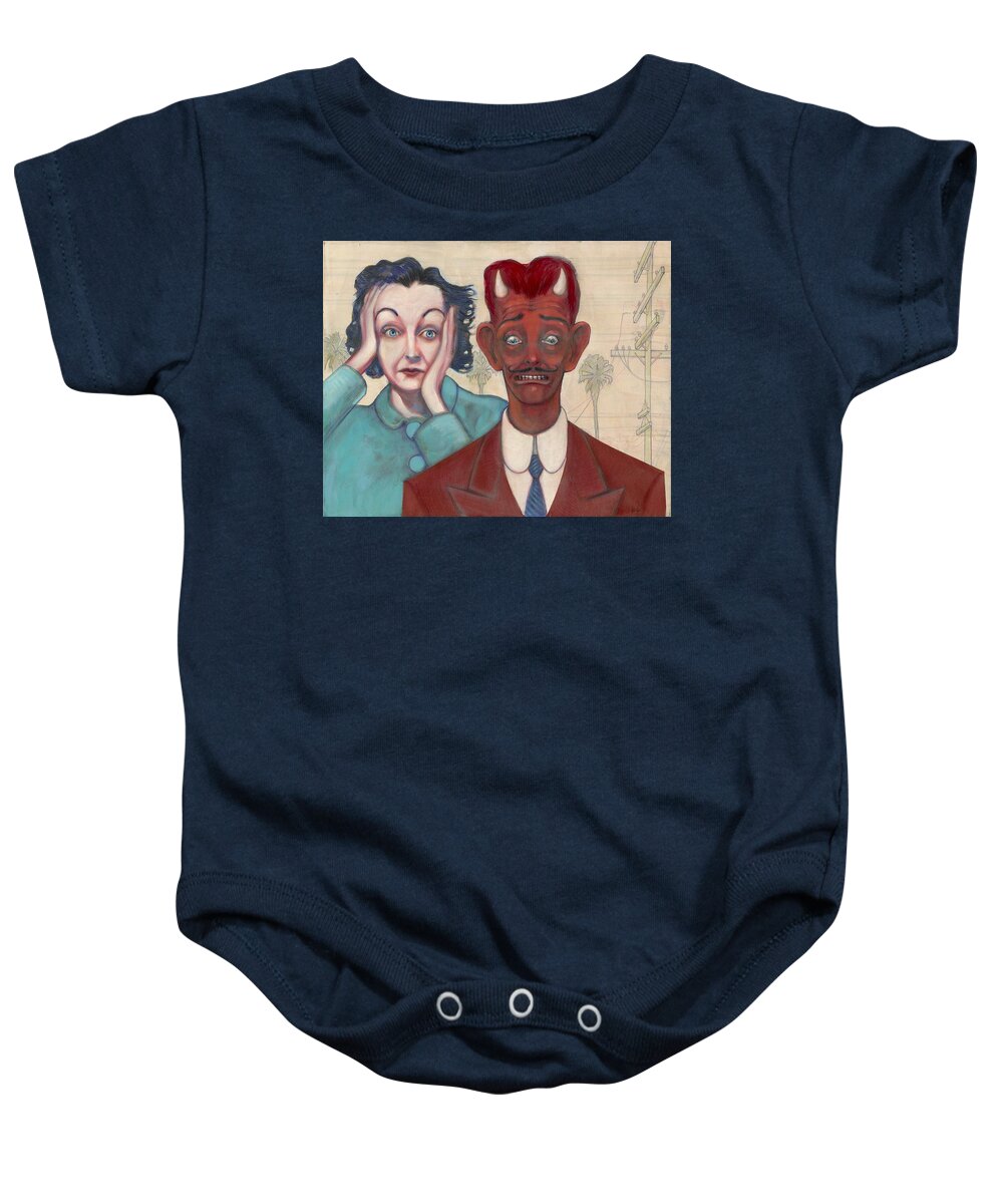 Zasu Pitts Baby Onesie featuring the painting Zasu and Him... by John Reynolds