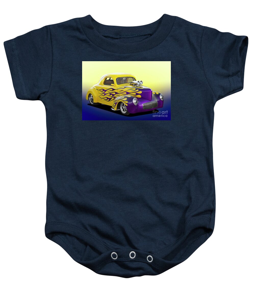 1941 Willys Coupe Baby Onesie featuring the photograph 1941 Willys Coupe 'Pro Street' by Dave Koontz