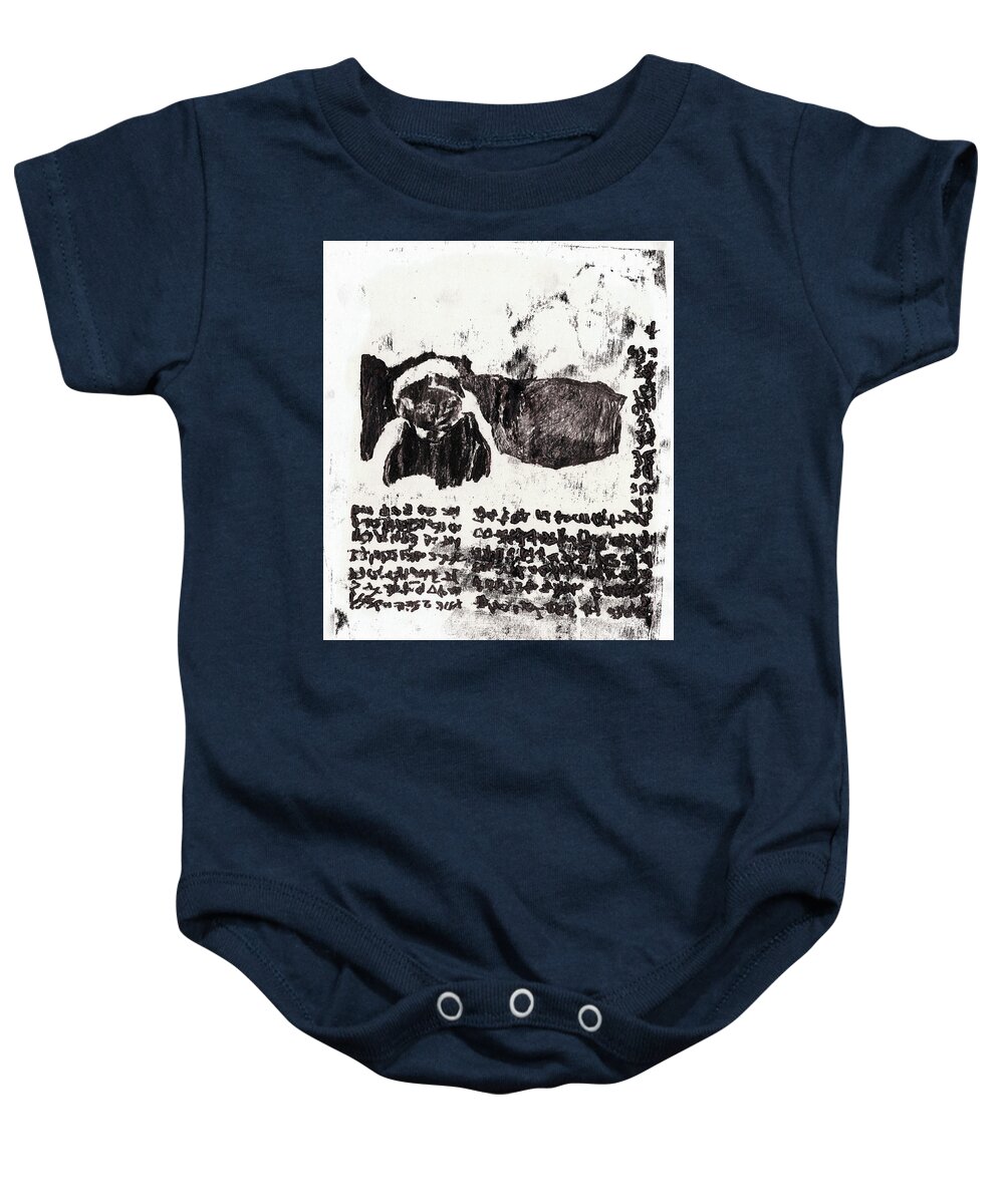 Black Ivory Baby Onesie featuring the drawing Black Ivory Issue 1b71 by Edgeworth Johnstone
