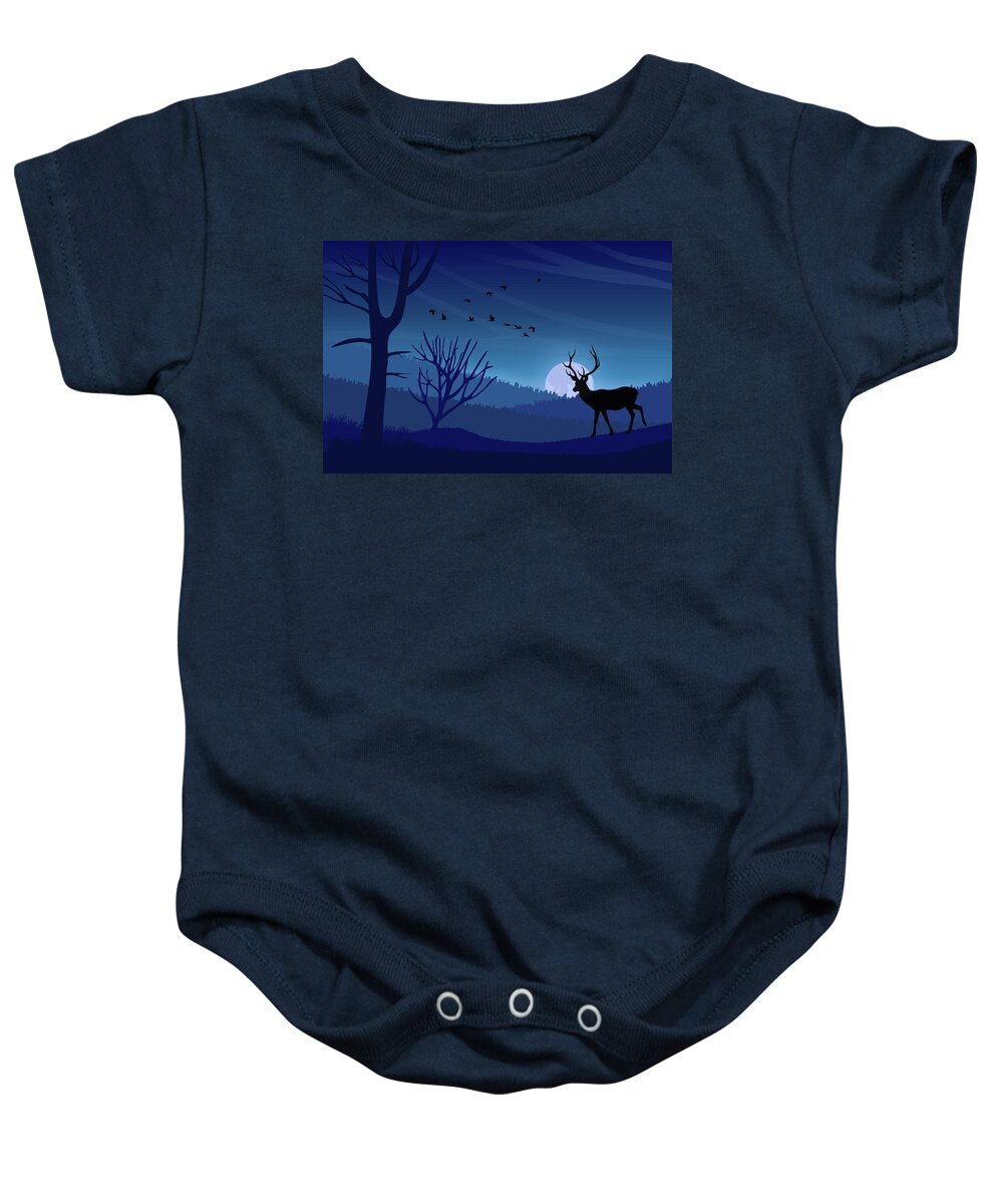 Blue Hour Baby Onesie featuring the photograph Blue Hour and Wildlife by Andrea Kollo
