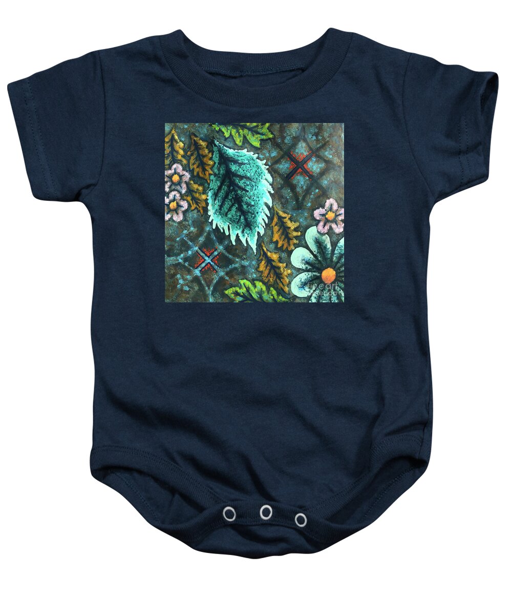 Flower Baby Onesie featuring the painting Blue Mood 3 by Amy E Fraser