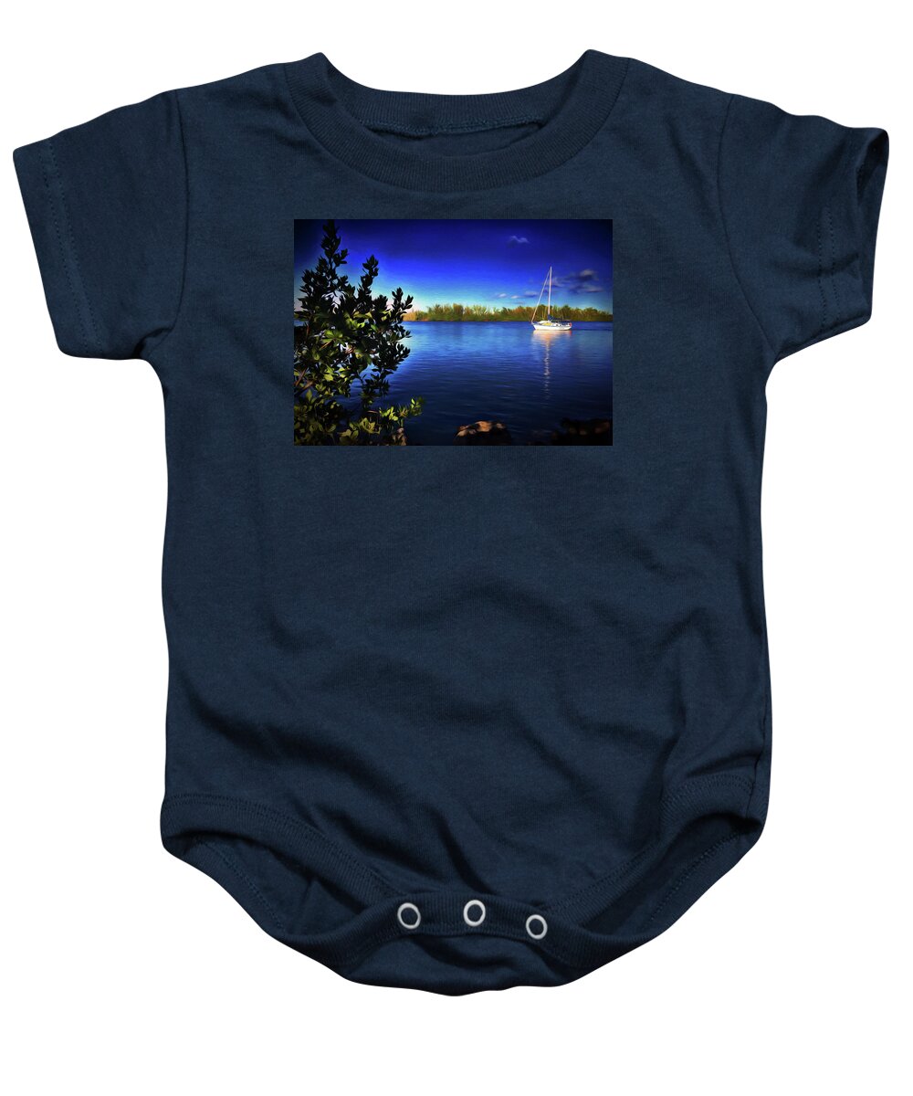 Sailboat Baby Onesie featuring the photograph Elixir Sailboat by Carlos Diaz