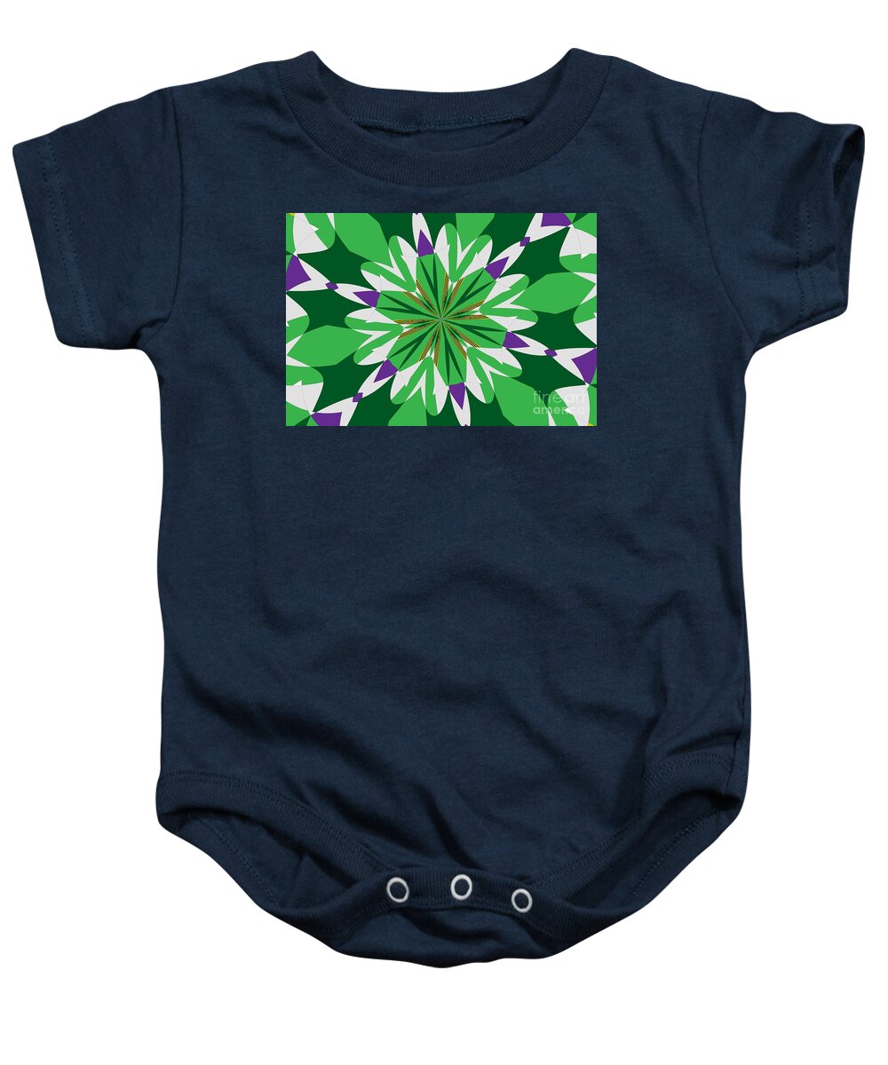 Green Baby Onesie featuring the mixed media Flowers Number 25 by Alex Caminker