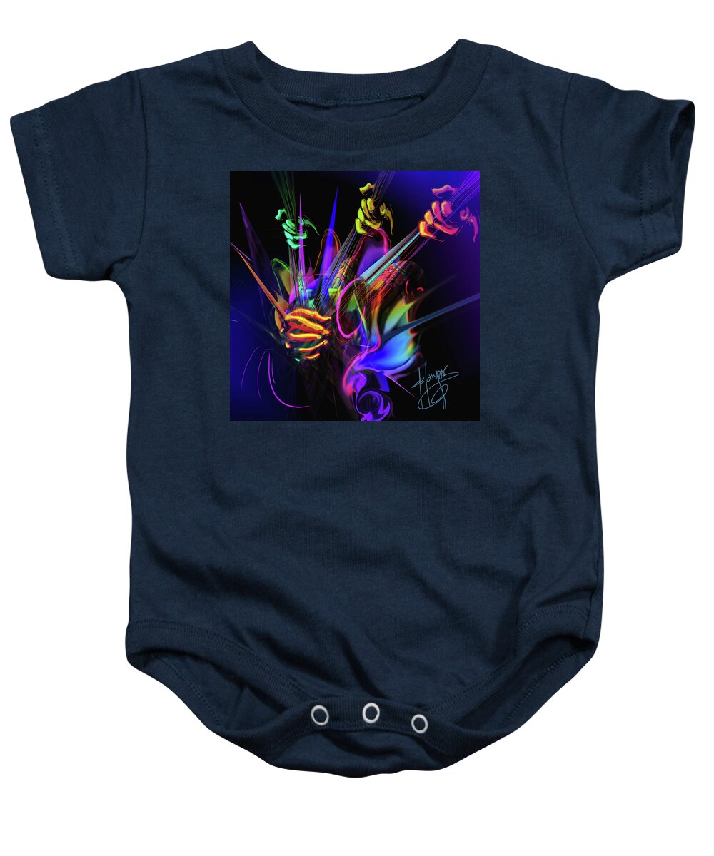 Guitar Baby Onesie featuring the painting Guitar 3000 by DC Langer