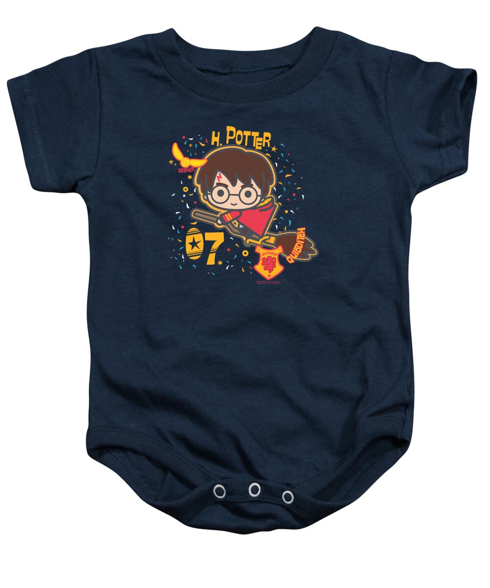  Baby Onesie featuring the digital art Harry Potter - H. Potter 07 Quidditch Chibi by Brand A