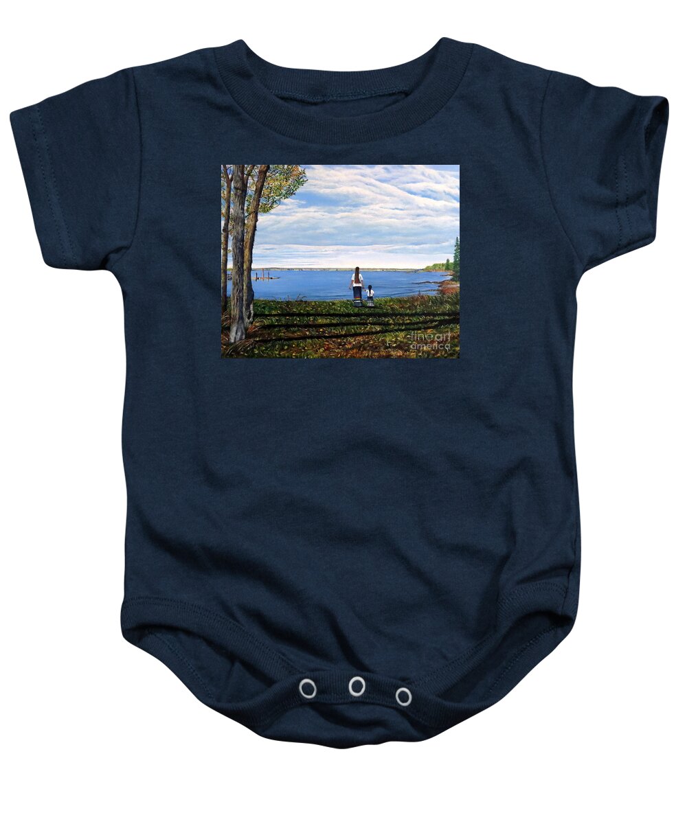 Child Baby Onesie featuring the painting Hearts Held Dear by Marilyn McNish