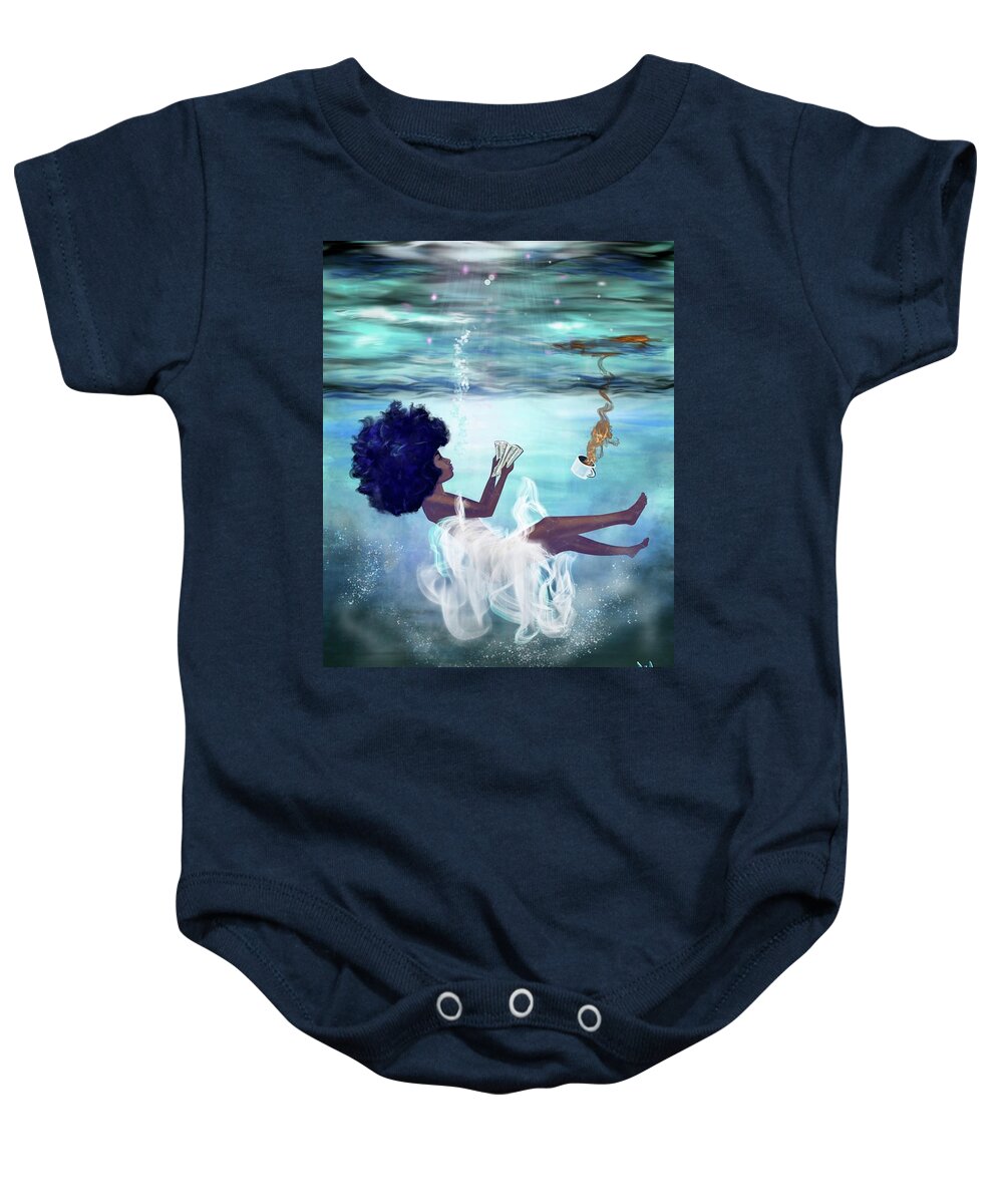 Bible Baby Onesie featuring the painting I aint drowning by Artist RiA
