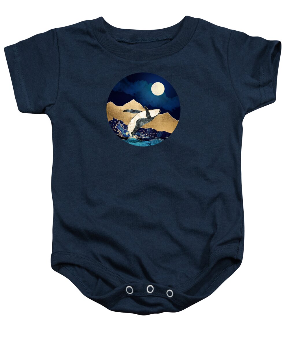 Whale Baby Onesie featuring the digital art Live Free by Spacefrog Designs