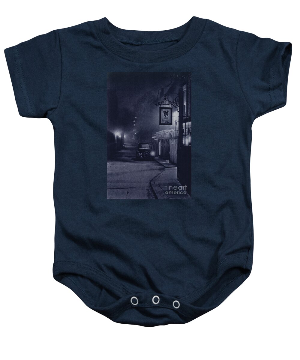 London Baby Onesie featuring the photograph London At Night, Cottage Place, Brompton by Harold Burdekin