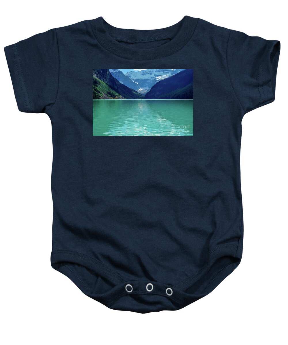 Canada Baby Onesie featuring the photograph Magic at Lake Louise by Susan Rydberg