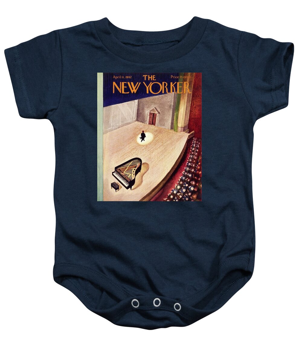 Music Baby Onesie featuring the painting New Yorker April 11, 1942 by Susanne Suba