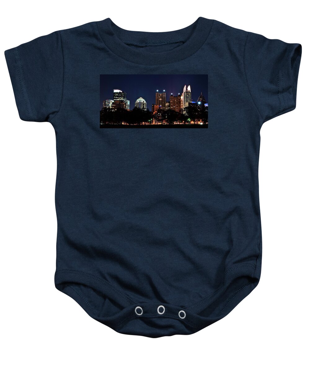 Piedmont Baby Onesie featuring the photograph Piedmont Park Pano by Frozen in Time Fine Art Photography