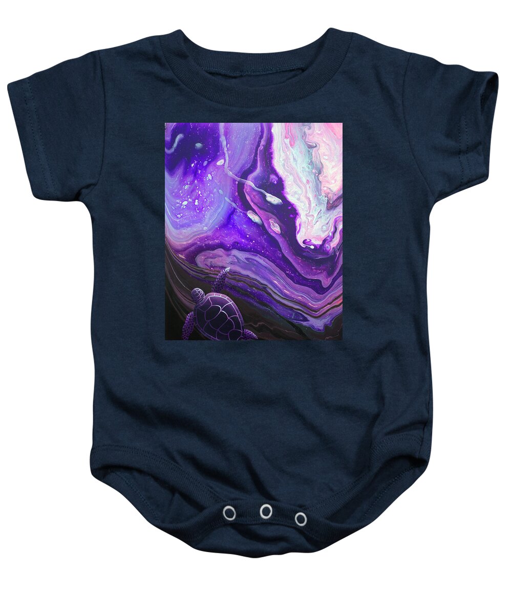 Baby Onesie featuring the painting Purple Munchkin by William Love