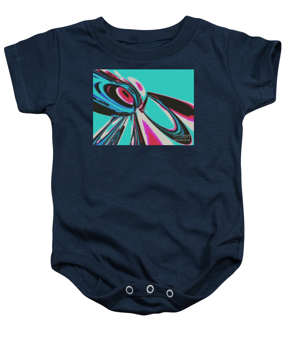 Abstract Baby Onesie featuring the digital art Teal Abstract by Phil Perkins