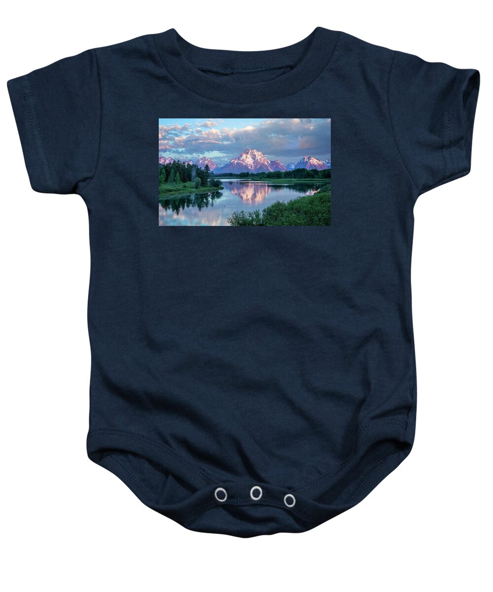 Wall Art Baby Onesie featuring the photograph Teton Oxbow Bend by Harriet Feagin