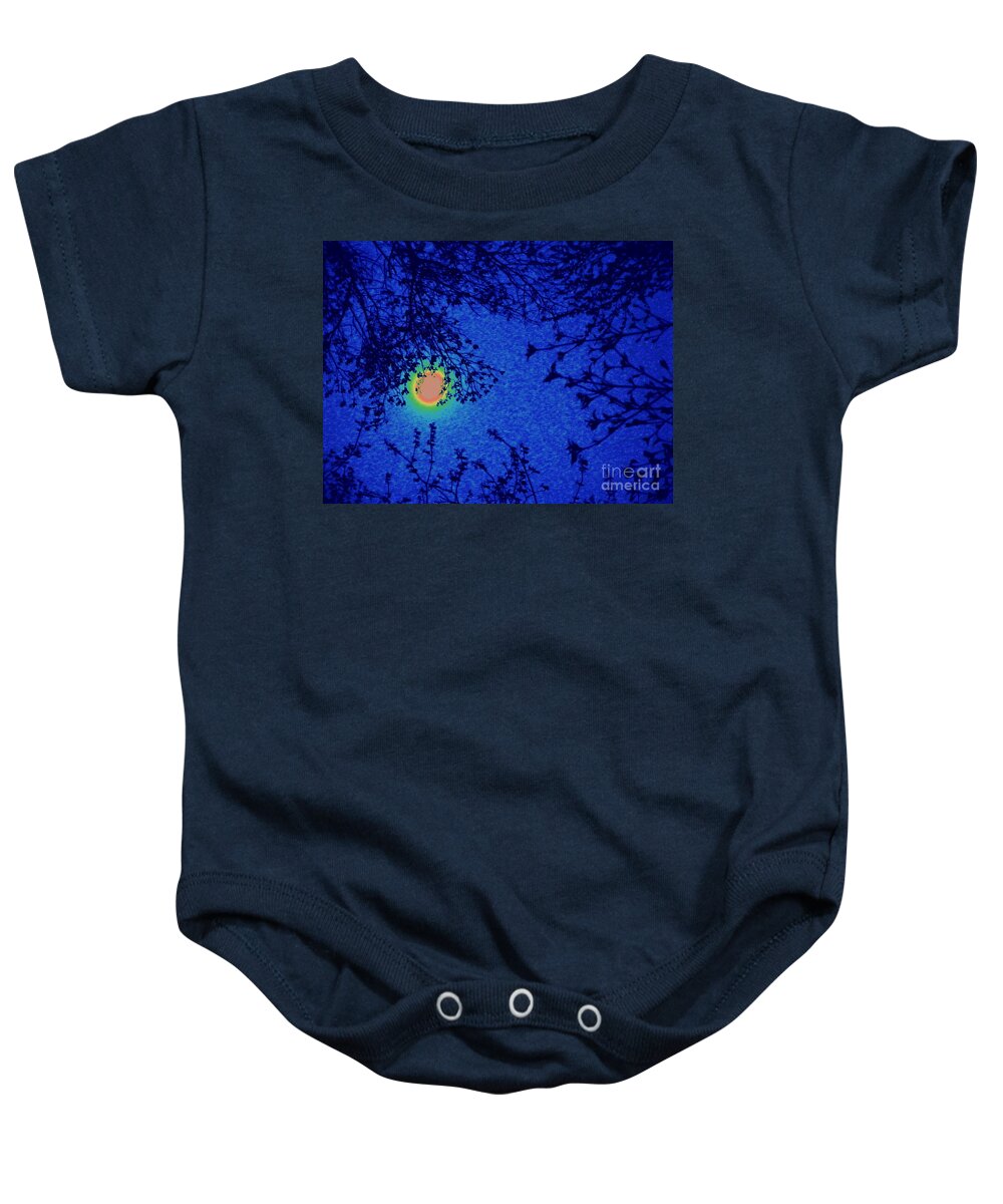 Photography Baby Onesie featuring the digital art The Rainbow Moon by Nancy Kane Chapman